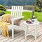 18 Inch Set of 2 Round Outdoor Adirondack Side Tables with Slatted Design and X-Shaped Structure